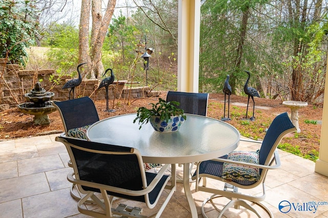view of patio featuring outdoor dining space