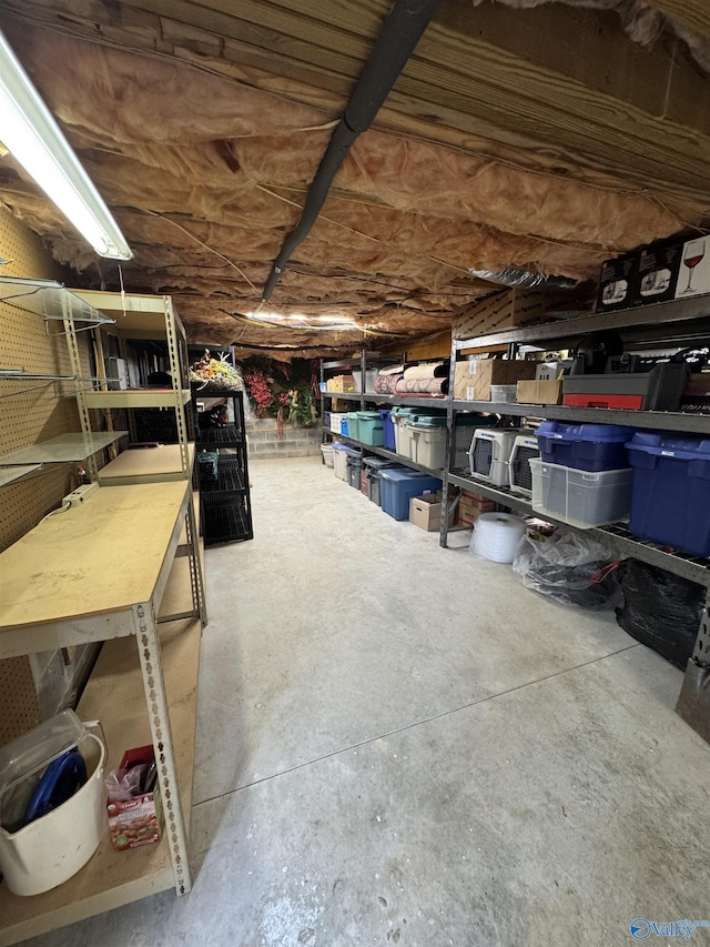 view of storage area