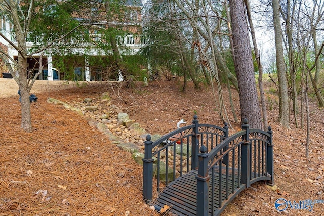 view of yard featuring a gate