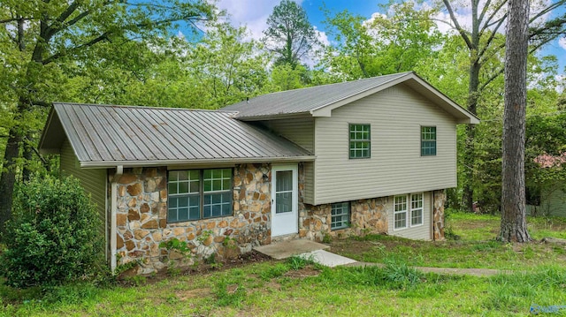 view of split level home