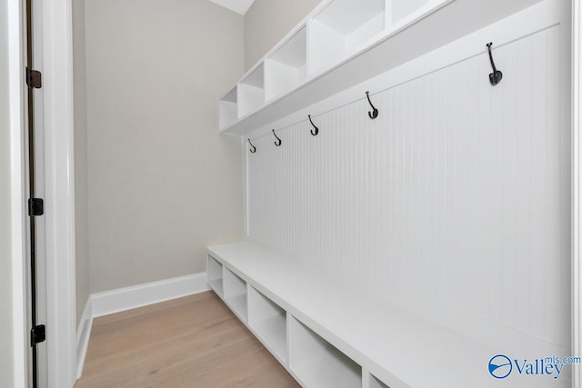 mudroom featuring light wood-type flooring