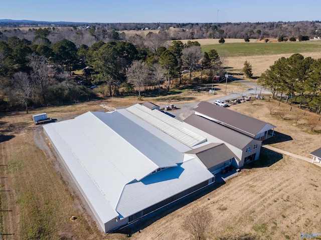 birds eye view of property featuring a rural view