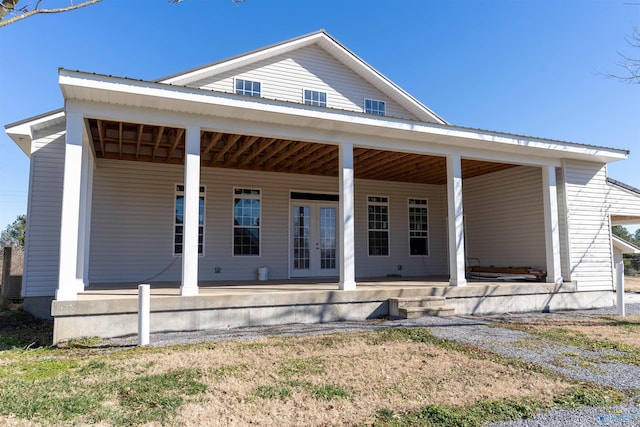 view of front of property with french doors