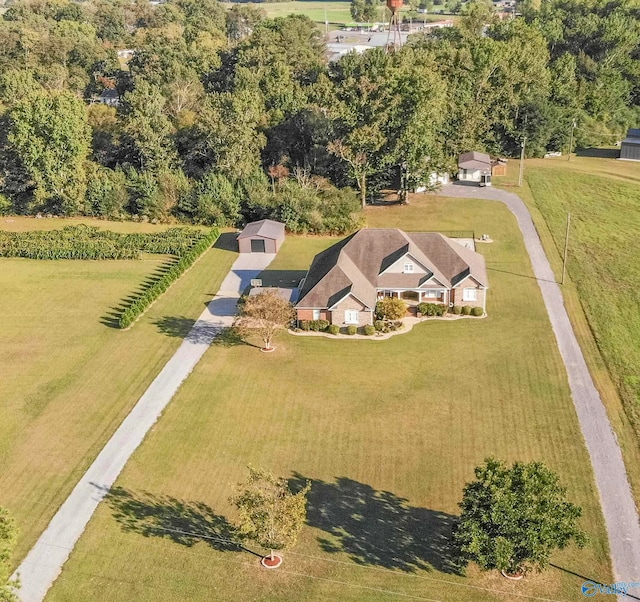 bird's eye view with a rural view