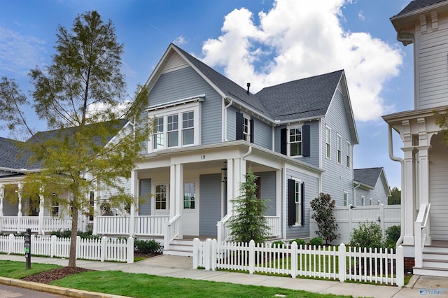 farmhouse inspired home with covered porch