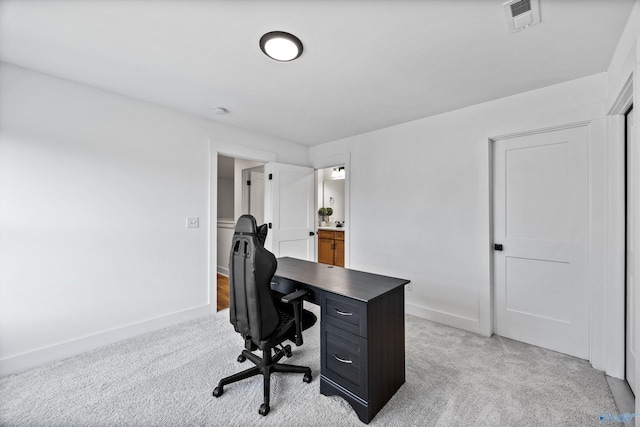 view of carpeted office