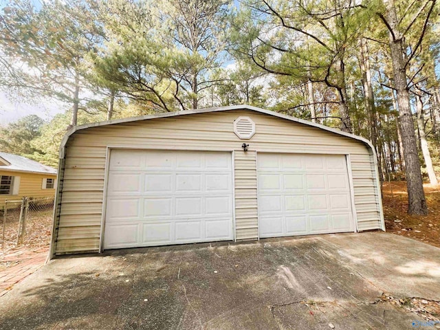 view of garage