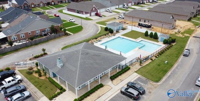 drone / aerial view featuring a residential view