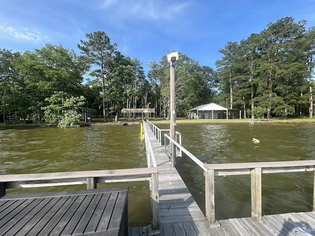 1165 Sunset Dr, Leesburg, AL 35983 - dock featuring a water view and view of wooded area