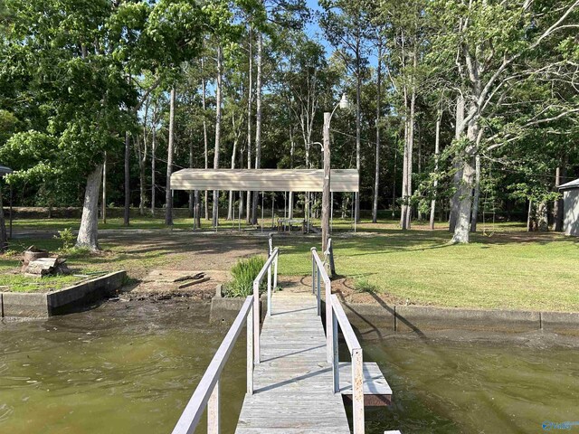 1165 Sunset Dr, Leesburg, AL 35983 - dock area with a yard