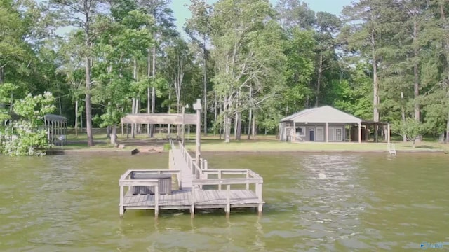 1165 Sunset Dr, Leesburg, AL 35983 - dock area with a water view and view of wooded area