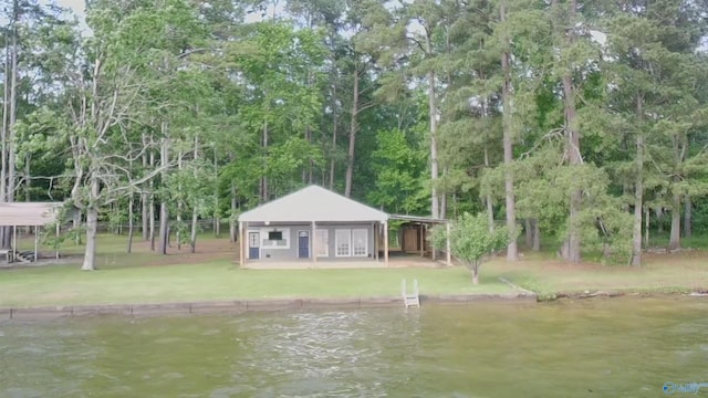 1165 Sunset Dr, Leesburg, AL 35983 - dock area featuring a yard and a water view