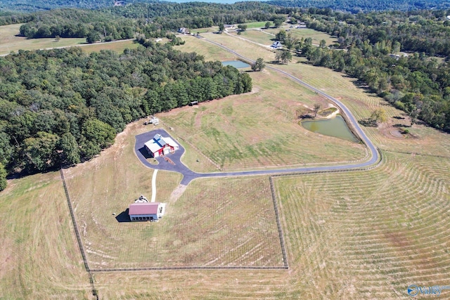 bird's eye view featuring a rural view