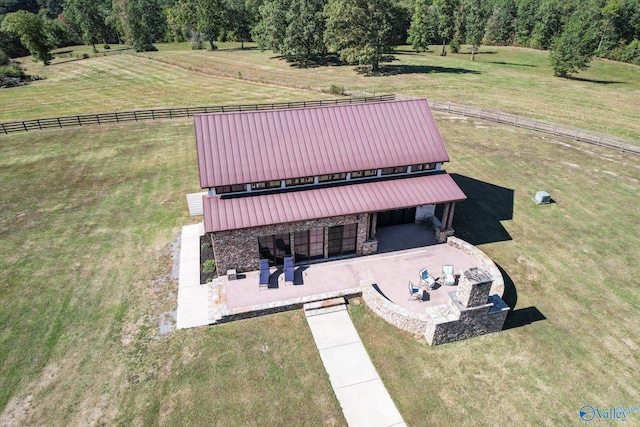 bird's eye view with a rural view