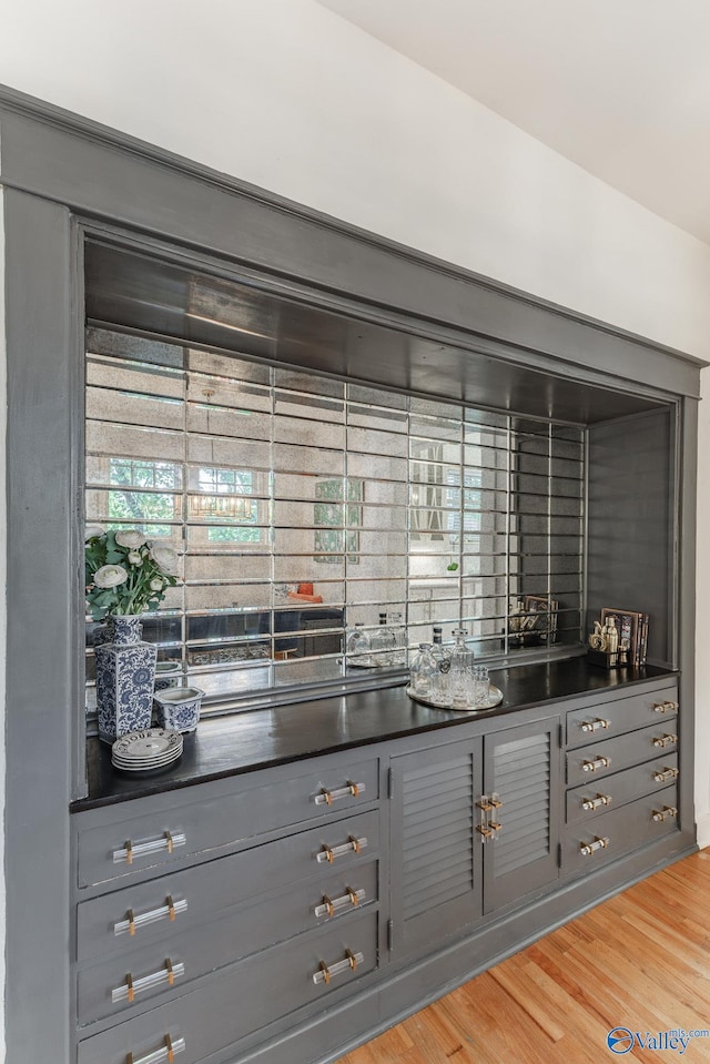 interior space with hardwood / wood-style floors