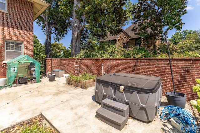 view of patio with a fenced backyard