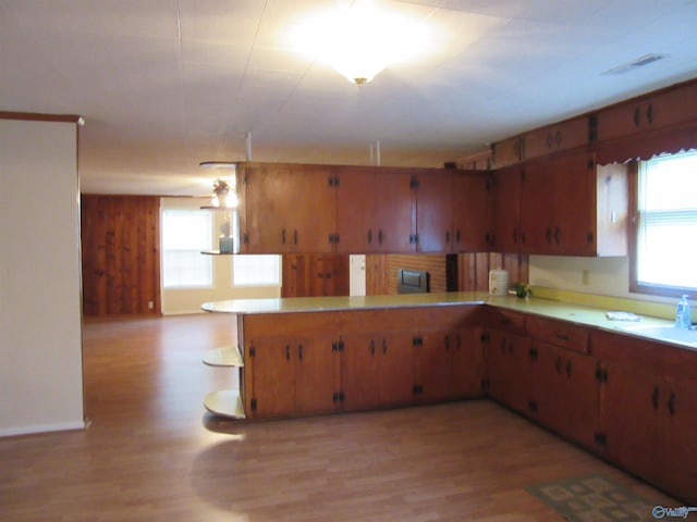 3201 Holmes Ave, Huntsville, AL 35816 - kitchen featuring light wood-style flooring, plenty of natural light, and light countertops