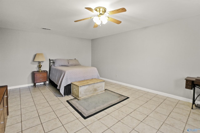 bedroom featuring ceiling fan