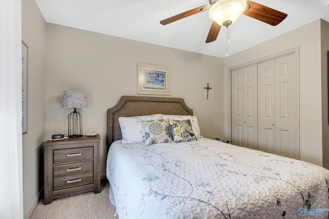 12100 Two Rivers Dr Phi, Phi, Athens, AL 35611 - bedroom featuring light carpet, a closet, and a ceiling fan