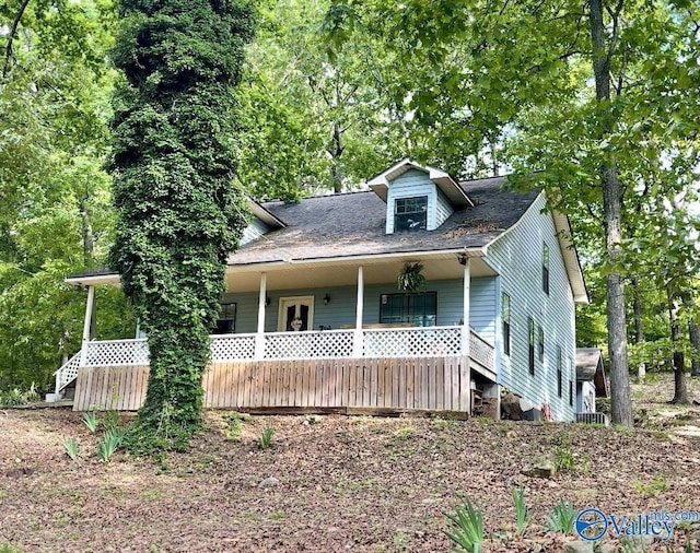 1055 Georgia Mountain Rd, Guntersville, AL 35976 - view of front of property with covered porch and roof with shingles