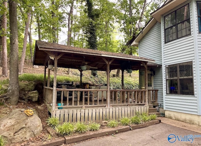 1055 Georgia Mountain Rd, Guntersville, AL 35976 - view of patio featuring a gazebo and a deck