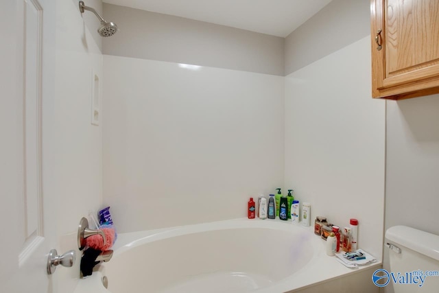 bathroom featuring a bathtub and toilet