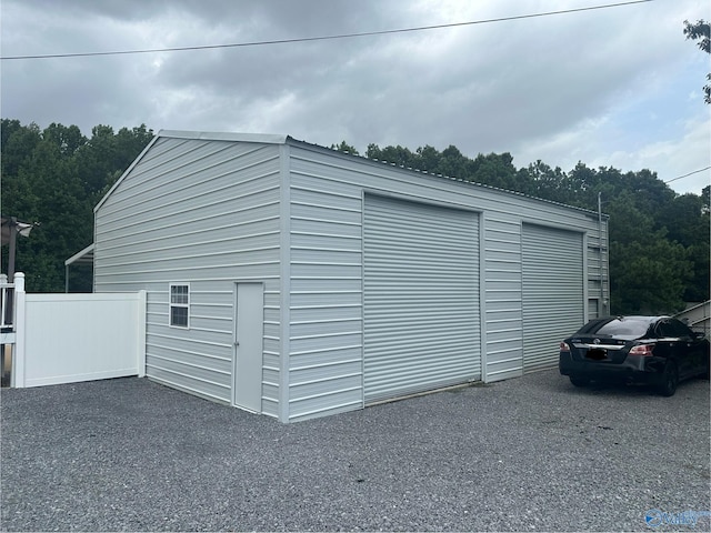 view of garage