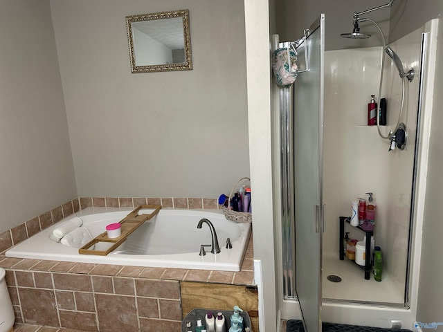 bathroom with plus walk in shower