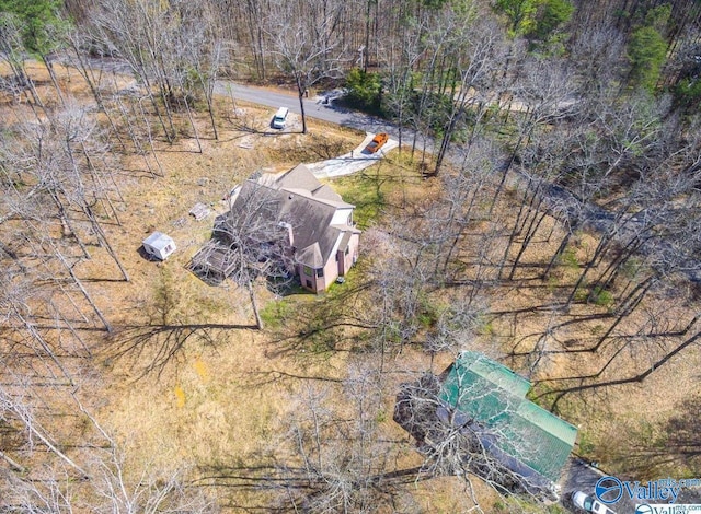 birds eye view of property with a rural view