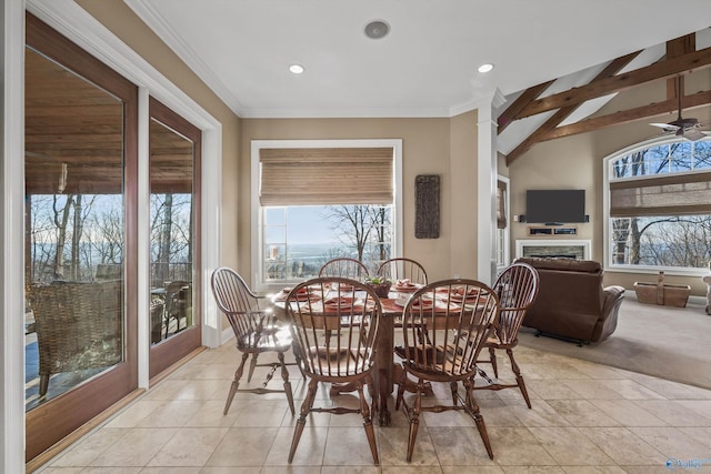 13032 Monte Vedra Rd, Huntsville, AL 35803 - dining area with plenty of natural light, recessed lighting, and light tile patterned floors