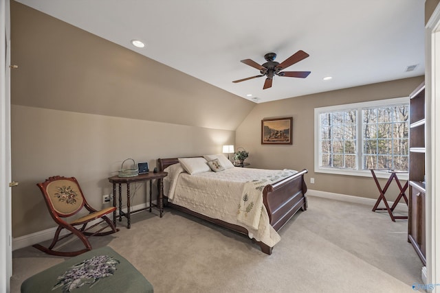 13032 Monte Vedra Rd, Huntsville, AL 35803 - bedroom featuring light colored carpet, baseboards, visible vents, and recessed lighting