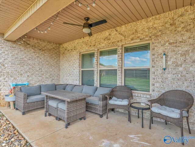 266 Dinner Tree Sq, Huntsville, AL 35811 - view of patio with an outdoor hangout area and a ceiling fan