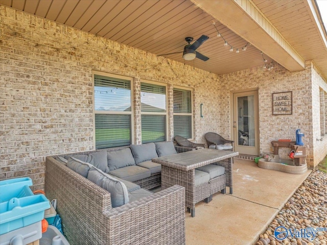 266 Dinner Tree Sq, Huntsville, AL 35811 - view of patio / terrace with an outdoor living space and ceiling fan