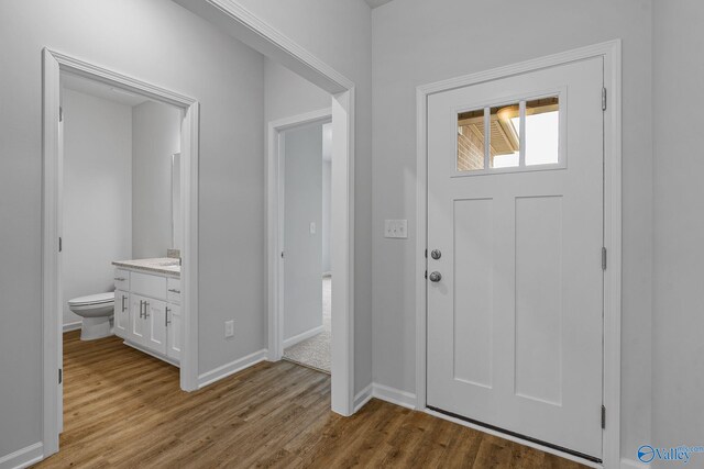 foyer featuring light hardwood / wood-style floors