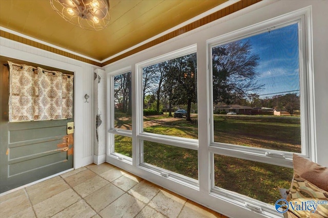 1228 W Market St, Athens, AL 35611 - interior space featuring wood ceiling and stone tile flooring