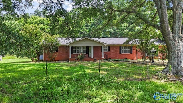 2515 Iron Man Rd, Danville, AL 35619 - ranch-style house featuring crawl space, a front yard, and brick siding