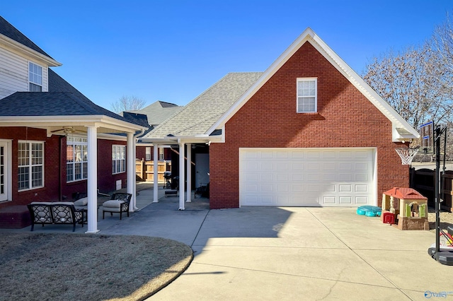 view of front of home with a garage