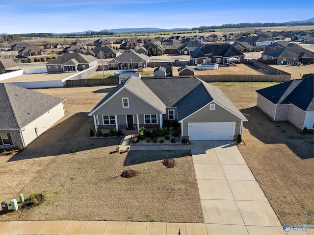 drone / aerial view with a residential view