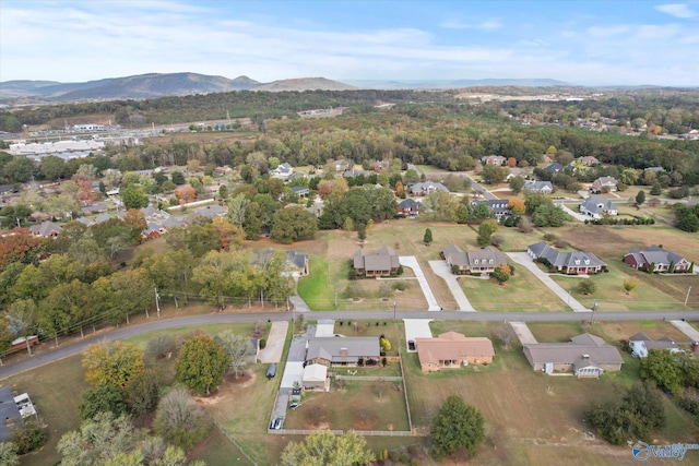 bird's eye view with a mountain view