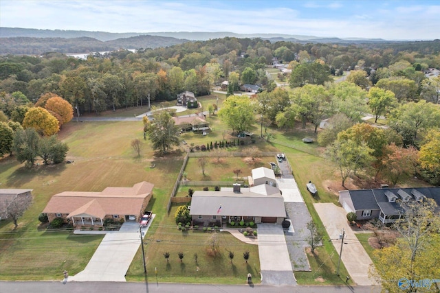 1707 Byron Rd, Scottsboro, AL 35769 - drone / aerial view of a mountain backdrop and a forest