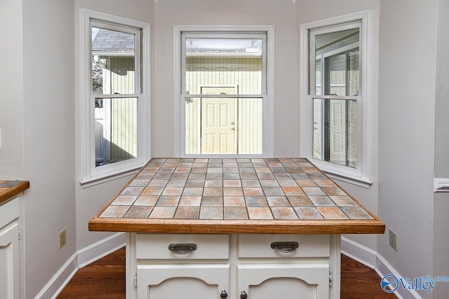 interior space featuring dark hardwood / wood-style flooring