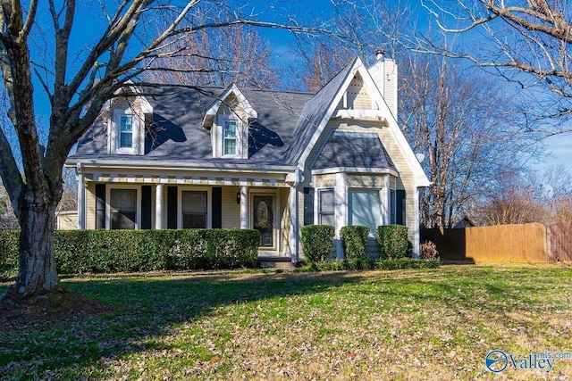 view of front of home featuring a front yard