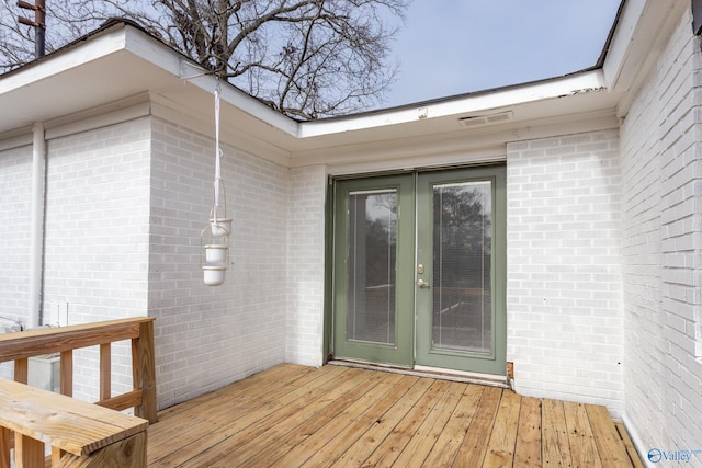 deck featuring french doors