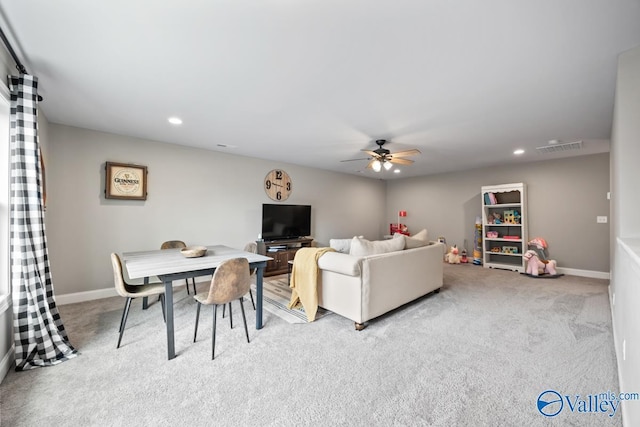 12 Cobbs Cove Way SE, Huntsville, AL 35803 - carpeted living area with a ceiling fan, recessed lighting, and baseboards
