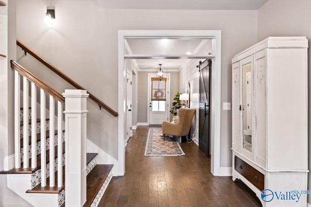 12 Cobbs Cove Way SE, Huntsville, AL 35803 - foyer entrance with dark wood finished floors, stairs, and baseboards