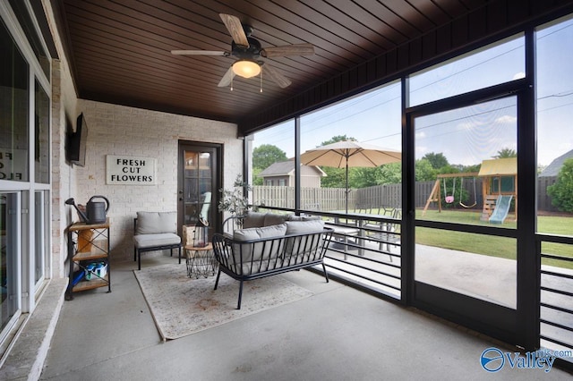 12 Cobbs Cove Way SE, Huntsville, AL 35803 - sunroom / solarium with a ceiling fan