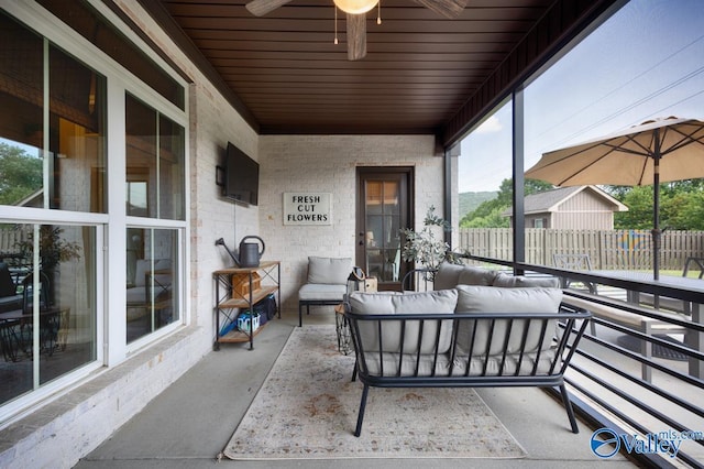 12 Cobbs Cove Way SE, Huntsville, AL 35803 - view of patio featuring an outdoor living space and a ceiling fan
