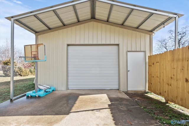 view of garage