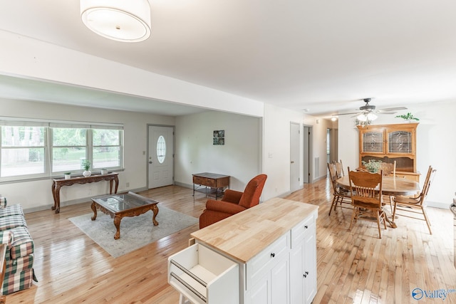 1108 Danmann Dr SE, Huntsville, AL 35803 - living area featuring light wood-type flooring and ceiling fan
