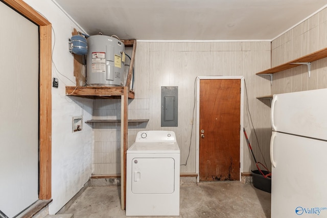 1108 Danmann Dr SE, Huntsville, AL 35803 - washroom featuring washer / dryer, electric panel, and electric water heater